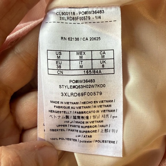 Guess Lace V-Neck Long Sleeve Peach Bodysuit - Picture 11 of 11